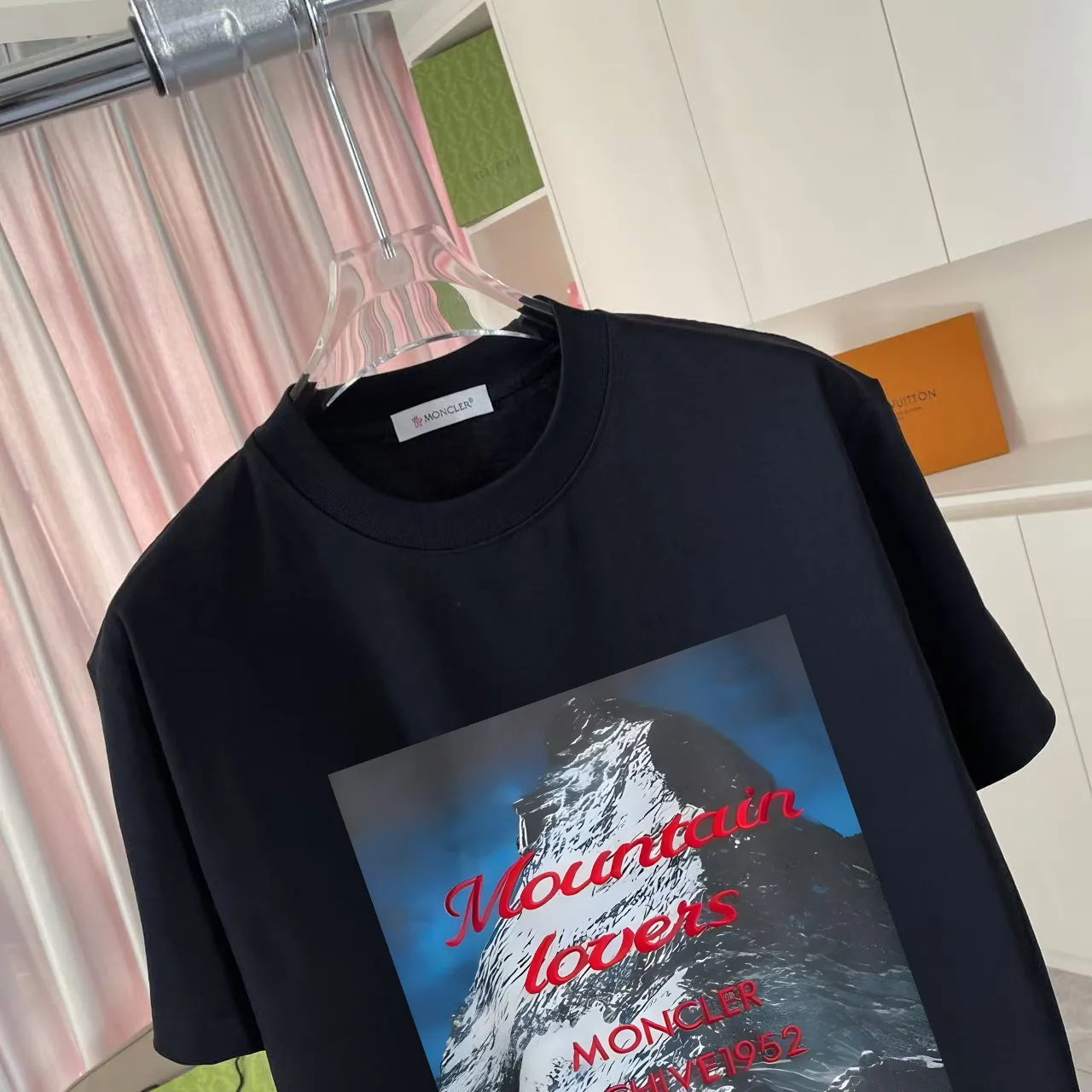 Moncle* 2025 New Arrival logo 300 t Same Style Size：S M L XL XXL ：Black White Red Gray